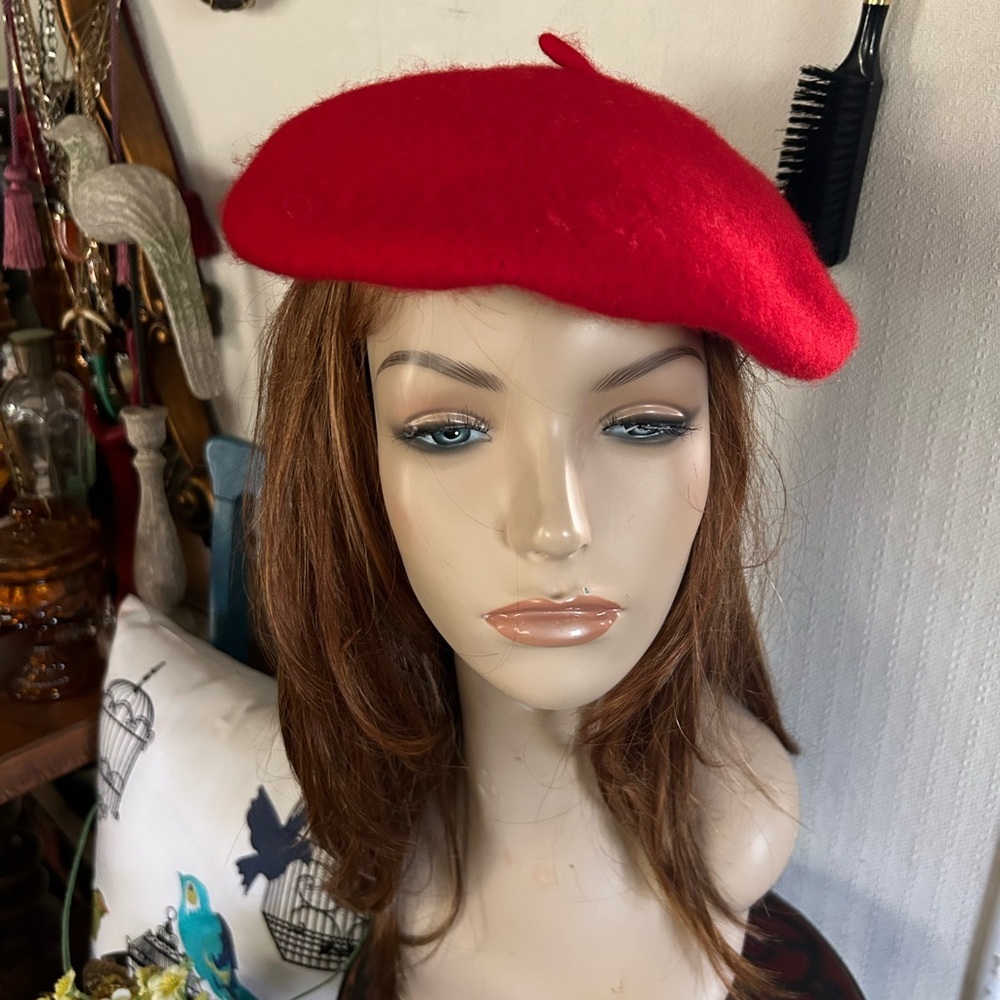 Vintage Red French Beret Hat